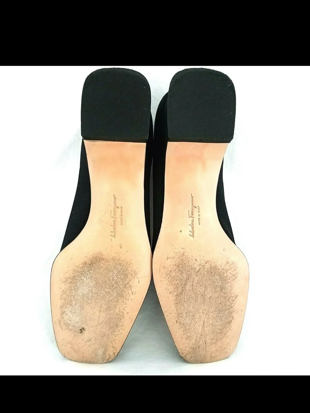 Salvatore Ferragamo Black Suede Square-Toe Loafers